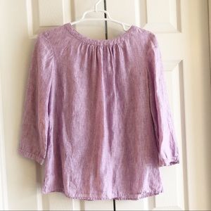 Boden Katie Striped Linen Blouse - Size 6